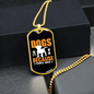 Dogs Because People Suck Yellow Necklace Stainless Steel or 18k Gold Dog Tag 24" Chain-Express Your Love Gifts