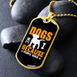 Dogs Because People Suck Yellow Necklace Stainless Steel or 18k Gold Dog Tag 24" Chain-Express Your Love Gifts