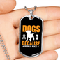 Dogs Because People Suck Yellow Necklace Stainless Steel or 18k Gold Dog Tag 24" Chain-Express Your Love Gifts