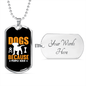 Dogs Because People Suck Yellow Necklace Stainless Steel or 18k Gold Dog Tag 24" Chain-Express Your Love Gifts