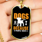 Dogs Because People Suck Yellow Necklace Stainless Steel or 18k Gold Dog Tag 24" Chain-Express Your Love Gifts