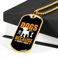 Dogs Because People Suck Yellow Necklace Stainless Steel or 18k Gold Dog Tag 24" Chain-Express Your Love Gifts
