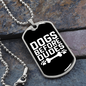 Dogs Before Dudes White Necklace Stainless Steel or 18k Gold Dog Tag 24" Chain-Express Your Love Gifts
