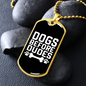 Dogs Before Dudes White Necklace Stainless Steel or 18k Gold Dog Tag 24" Chain-Express Your Love Gifts