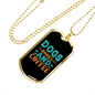 Dogs Books and Coffee Cyan Necklace Stainless Steel or 18k Gold Dog Tag 24" Chain-Express Your Love Gifts