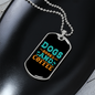 Dogs Books and Coffee Cyan Necklace Stainless Steel or 18k Gold Dog Tag 24" Chain-Express Your Love Gifts