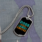 Dogs Books and Coffee Cyan Necklace Stainless Steel or 18k Gold Dog Tag 24" Chain-Express Your Love Gifts