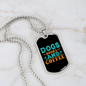 Dogs Books and Coffee Cyan Necklace Stainless Steel or 18k Gold Dog Tag 24" Chain-Express Your Love Gifts