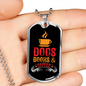 Dogs Books & Coffee Necklace Stainless Steel or 18k Gold Dog Tag 24" Chain-Express Your Love Gifts