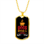 Dogs Books & Coffee Necklace Stainless Steel or 18k Gold Dog Tag 24" Chain-Express Your Love Gifts