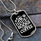 Dogs Books and Coffee White Necklace Stainless Steel or 18k Gold Dog Tag 24" Chain-Express Your Love Gifts