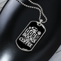 Dogs Books and Coffee White Necklace Stainless Steel or 18k Gold Dog Tag 24" Chain-Express Your Love Gifts