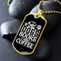 Dogs Books and Coffee White Necklace Stainless Steel or 18k Gold Dog Tag 24" Chain-Express Your Love Gifts