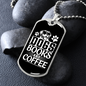 Dogs Books and Coffee White Necklace Stainless Steel or 18k Gold Dog Tag 24" Chain-Express Your Love Gifts