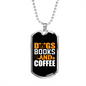 Dogs Books and Coffee Yellow Necklace Stainless Steel or 18k Gold Dog Tag 24" Chain-Express Your Love Gifts