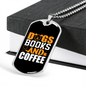 Dogs Books and Coffee Yellow Necklace Stainless Steel or 18k Gold Dog Tag 24" Chain-Express Your Love Gifts