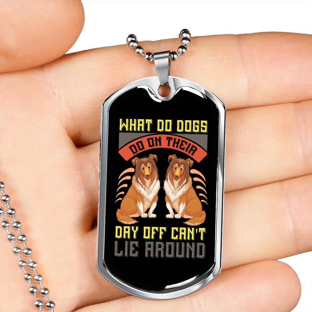 Dogs Can't Lie Necklace Stainless Steel or 18k Gold Dog Tag 24" Chain-Express Your Love Gifts