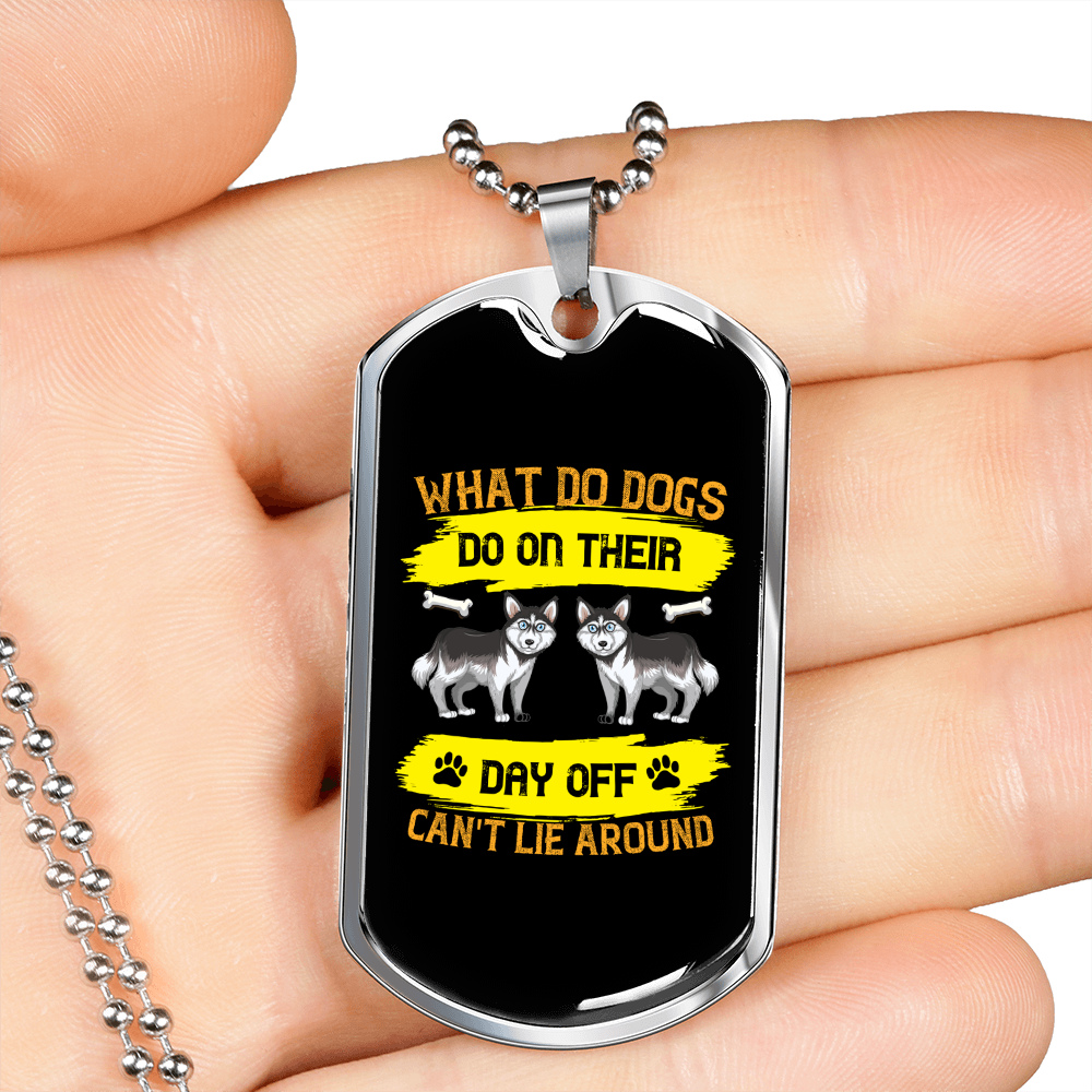 Dogs Can't Lie Yellow Necklace Stainless Steel or 18k Gold Dog Tag 24" Chain-Express Your Love Gifts