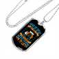 Dogs Do Speak Blue Necklace Stainless Steel or 18k Gold Dog Tag 24" Chain-Express Your Love Gifts
