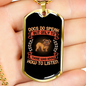 Dogs Do Speak Bulldog Necklace Stainless Steel or 18k Gold Dog Tag 24" Chain-Express Your Love Gifts
