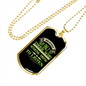 Dogs Do Speak Green Necklace Stainless Steel or 18k Gold Dog Tag 24" Chain-Express Your Love Gifts