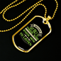 Dogs Do Speak Green Necklace Stainless Steel or 18k Gold Dog Tag 24" Chain-Express Your Love Gifts