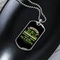 Dogs Do Speak Green Necklace Stainless Steel or 18k Gold Dog Tag 24" Chain-Express Your Love Gifts