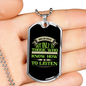 Dogs Do Speak Green Necklace Stainless Steel or 18k Gold Dog Tag 24" Chain-Express Your Love Gifts