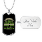 Dogs Do Speak Green Necklace Stainless Steel or 18k Gold Dog Tag 24" Chain-Express Your Love Gifts