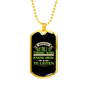 Dogs Do Speak Green Necklace Stainless Steel or 18k Gold Dog Tag 24" Chain-Express Your Love Gifts