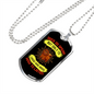 Dogs Do Speak Yellow Red Necklace Stainless Steel or 18k Gold Dog Tag 24" Chain-Express Your Love Gifts