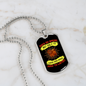 Dogs Do Speak Yellow Red Necklace Stainless Steel or 18k Gold Dog Tag 24" Chain-Express Your Love Gifts
