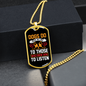 Dogs Do Speak Yellow White Necklace Stainless Steel or 18k Gold Dog Tag 24" Chain-Express Your Love Gifts