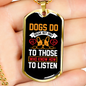 Dogs Do Speak Yellow White Necklace Stainless Steel or 18k Gold Dog Tag 24" Chain-Express Your Love Gifts