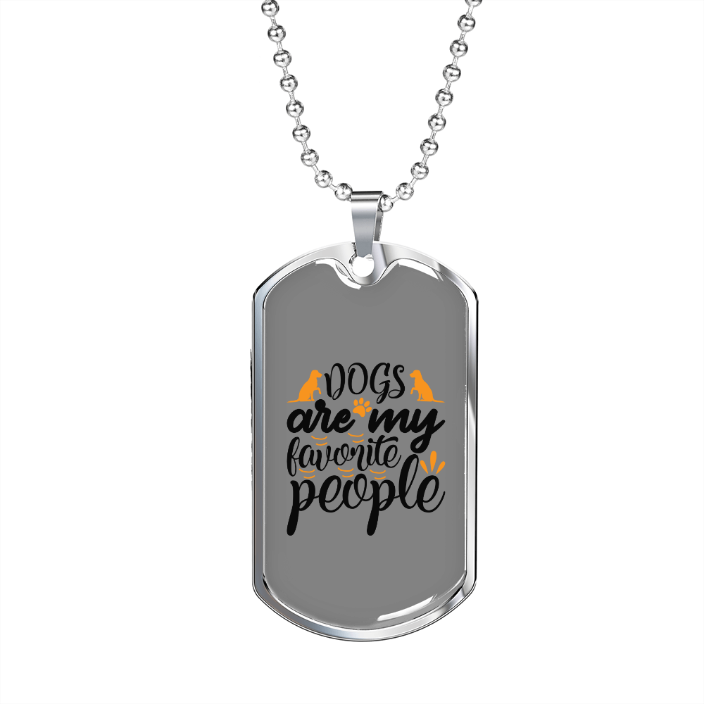 Dogs Favorite People Necklace Stainless Steel or 18k Gold Dog Tag 24" Chain-Express Your Love Gifts