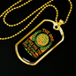 Dogs Live For The Day Green Necklace Stainless Steel or 18k Gold Dog Tag 24" Chain-Express Your Love Gifts