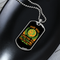 Dogs Live For The Day Green Necklace Stainless Steel or 18k Gold Dog Tag 24" Chain-Express Your Love Gifts
