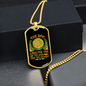 Dogs Live For The Day Green Necklace Stainless Steel or 18k Gold Dog Tag 24" Chain-Express Your Love Gifts