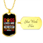 Dogs Lives Are Short Dog Prints Necklace Stainless Steel or 18k Gold Dog Tag 24" Chain-Express Your Love Gifts
