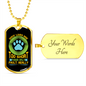 Dogs Lives Are Too Short Neon Necklace Stainless Steel or 18k Gold Dog Tag 24" Chain-Express Your Love Gifts