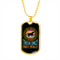Dogs Lives Blue Necklace Stainless Steel or 18k Gold Dog Tag 24" Chain-Express Your Love Gifts