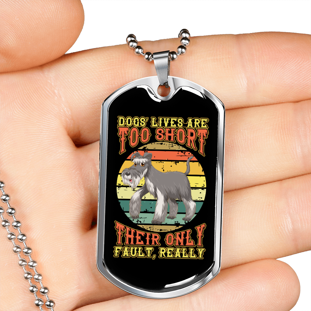 Dogs Lives Necklace Stainless Steel or 18k Gold Dog Tag 24" Chain-Express Your Love Gifts