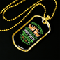 Dogs Make Lives Whole Green Necklace Stainless Steel or 18k Gold Dog Tag 24" Chain-Express Your Love Gifts