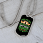 Dogs Make Lives Whole Green Necklace Stainless Steel or 18k Gold Dog Tag 24" Chain-Express Your Love Gifts