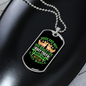 Dogs Make Lives Whole Green Necklace Stainless Steel or 18k Gold Dog Tag 24" Chain-Express Your Love Gifts