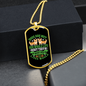 Dogs Make Lives Whole Green Necklace Stainless Steel or 18k Gold Dog Tag 24" Chain-Express Your Love Gifts
