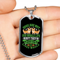 Dogs Make Lives Whole Green Necklace Stainless Steel or 18k Gold Dog Tag 24" Chain-Express Your Love Gifts