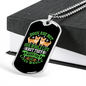 Dogs Make Lives Whole Green Necklace Stainless Steel or 18k Gold Dog Tag 24" Chain-Express Your Love Gifts