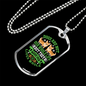 Dogs Make Lives Whole Green Necklace Stainless Steel or 18k Gold Dog Tag 24" Chain-Express Your Love Gifts