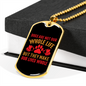 Dogs Make Lives Whole Red Necklace Stainless Steel or 18k Gold Dog Tag 24" Chain-Express Your Love Gifts